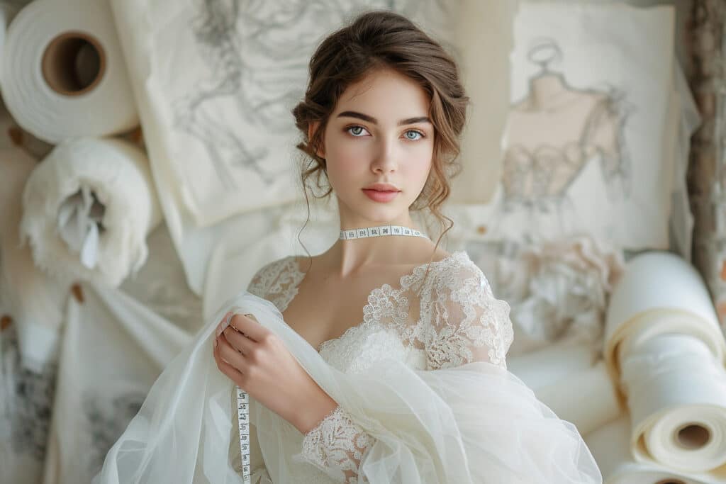Estimer la quantité de tissu nécessaire pour réaliser votre robe de mariée